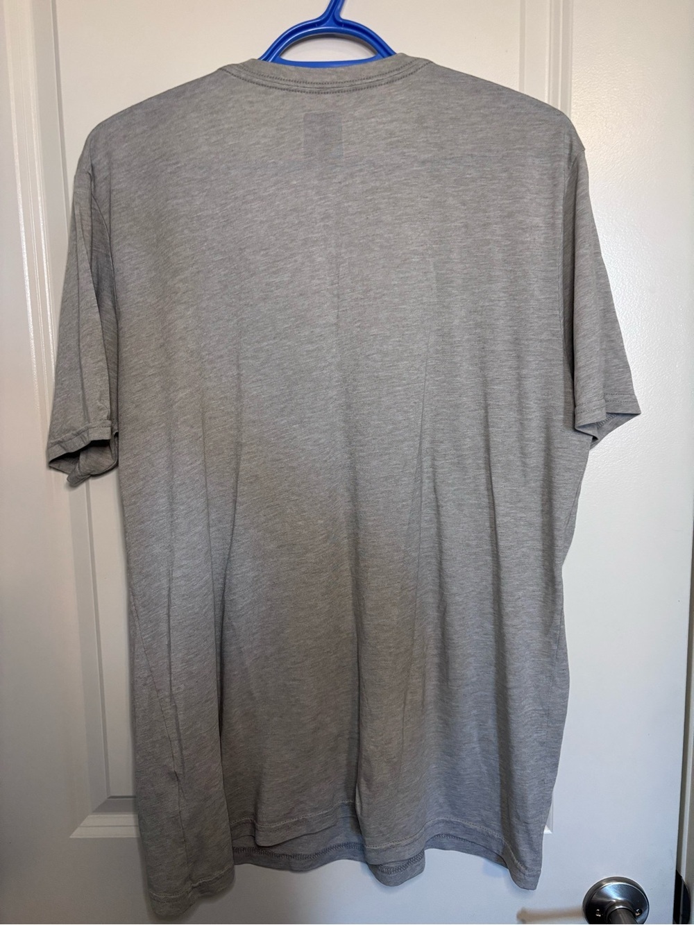 Oakley Light Gray Short Sleeve Logo Tee with Blue & Red Accents - Picture 4 of 4